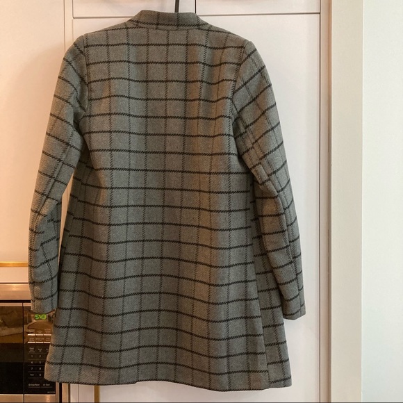 🧥Suzy Shier Grey/Black Checkered Wool Spring Coat🧥 - Picture 4 of 5
